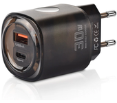 Cargador USB PD de 30W de 2 puertos USB-A+Tipo-C PD QC3.0,adaptador de carga rápida de pared con enchufe EU y enchufe US