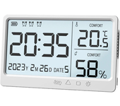 Termómetro higrómetro electrónico LCD digital para medir temperatura y humedad -10~50℃ con pantalla LCD y reloj desperta