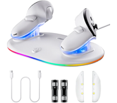 Base de carga rápida para el controlador VR magnético RGB Meta Quest 2/3/3s,dock de dos gamepads.