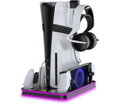 JYS JYS-P5225 Estación de enfriamiento vertical Soporte de carga con luz RGB para PS5Pro/PS5Slim/PS5