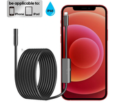 Cámara endoscópica para iPhone APPLE 8MM Inspección de boroscopio con línea rígida a prueba de agua IP68 y 8 LED para iP