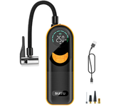 Inflador de neumáticos inalámbrico SUITU 4000mAh con pantalla digital y luz LED, batería de grafeno para coche, motocicl