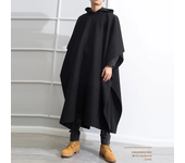 INCERUN Otoño Invierno Nuevos Abrigos Negros Sueltos para Hombre Capa con Capucha Irregular Estilo Moda Chaquetas de Tri