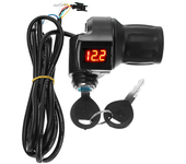 Medidor digital LCD de manillar de acelerador de voltaje de 12V-84V CC con llaves para motocicleta o scooter eléctrico.