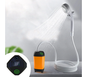 Ducha de camping al aire libre resistente al agua IPX7 con pantalla digital, bomba de ducha eléctrica portátil para send