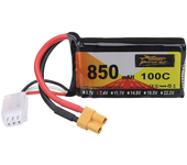 Batería ZOP Power 7.4V 850mAh 100C 2S LiPo con conector XT30 para dron RC