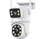 Cámara Tuya Wifi PTZ al aire libre de 4MP con lente dual,cámara de seguridad inalámbrica de pantalla dual 4K,monitoreo d
