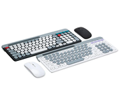 Juego de teclado y ratón inalámbrico punk ZYG-806 Mini 2.4G + BT de doble modo para tableta, teléfono, ordenador, oficin