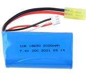 Batería de Lipo 18650 7.4V 2000MAH 20C XT30/XT60/T/EL-2P/SM3P/SM4P/SM/JST para Barcos RC Autos Tanques Piezas