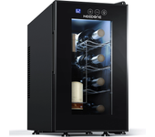 NEEDONE 23L Nevera para vinos de 8 botellas, Enfriador de vino termoeléctrico independiente, Negro