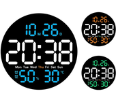 Reloj de pared digital LED de 10 pulgadas con control remoto, atenuación automática, brillo de 10 niveles, reloj despert