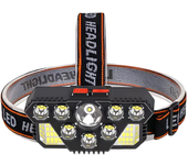Lámpara frontal LED recargable superbrillante de 8 LEDs y 20 SMD con batería integrada,4 modos de iluminación para corre