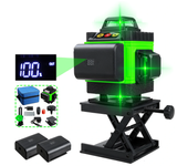 Nivel láser 4D de 16 líneas, Línea láser verde, Autonivelante, Líneas horizontales y cruz vertical de 360 grados con 1/2