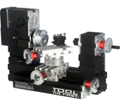 Torno de madera y metal con rotación miniatura de 60W, 12000RPM y sierra de calar motorizada