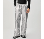 INCERUN Pantalones largos sólidos brillantes para hombres, pantalones de moda con cintura elástica para hombres