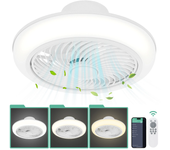 19" Luz de ventilador de techo LED, lámpara de ventilador de techo montada enrasada, lámpara de araña, control remoto