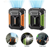 Ventilador mini colgante para el cuello con power bank LED portátil de clip de cintura 4000mAh,ventilador USB recargable