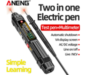 ANENG A3005D 2In1 Multímetro Bolígrafo de prueba con pantalla a color VA Apagado automático Detección no contacta de lín