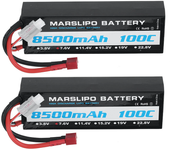 Batería Lipo MARSLIPO 7.6V 8500mAh 100C 2S T Plug para coche RC