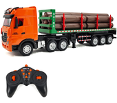 HuiNa Toys 1313 1/18 2.4G 9CH coche RC camión de transporte de madera control remoto inalámbrico luz LED sonido rotación