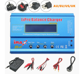 Cargador de batería LiPo balanceado iMAX B6 80W 6A con adaptador de alimentación tipo T