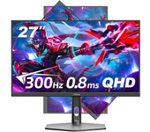 FYHXele FY27QHR Monitor de juegos de 27 pulgadas 2K 300Hz Mate 0.8ms IPS RGB 16:9 VESA 100*100mm Altavoces integrados aj