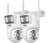 Cámara IP WIFI Hiseeu 2 Pack 6MP Cámara de seguridad inalámbrica 5G 2.4G WiFi Doble lente PTZ Exterior Seguimiento de mo