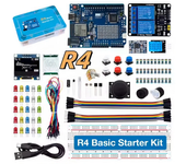 UNOR4 con kit de placa base WiFi Basic Start Placa de desarrollo de nivel de entrada 830 placa de prueba LED potenciómet