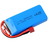 Batería LiPo de 7.4V 2S 3800mAh con enchufe T para el coche Wltoys 124017 144010 124019 124018 y 144001