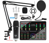 Kit de micrófono de grabación de sonido con tarjeta de sonido DJ10 para radio Difusión Canto Grabación KTV Kit de micróf