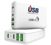 Cargador de pared rápido de 4 puertos PD3. QC3.0 de 100W para iPhone 14 14 Plus 14 Pro Max para Samsung Galaxy S22 Z Fli