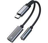 Adaptador de audio de auriculares USB Type C a jack de 3.5mm PD 60W carga rápida convertidor USB-C OTG para Huawei para