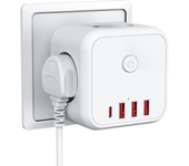 Bakeey 7 en 1 cubo de enchufe EU con 3AC 3USB Type-C enchufe de pared de carga rápida con interruptor de encendido/apaga