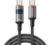 Cable de pantalla digital Tipo-C a Tipo-C MENSAJE ES-X61 5A 100W Carga rápida transmisión de datos cable de núcleo de co
