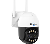 Cámara IP PTZ Wifi Hiseeu de doble lente de 4MP + 4MP 2.8 + 12mm Zoom de 8x Cámara de vigilancia de video CCTV Visión no