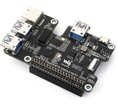 Raspberry Pi 5 PCIe a Gigabit Ethernet y USB 3.2 Gen1 HAT 3xUSB 3.2 Gen1 Gigabit Ethernet Pi5 PCIe HAT placa de expansió