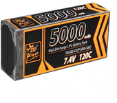 Batería de Lipo ZOP Power 7.4V 5000mAh 120C 2S T Enchufe Deans Estuche Rígido para Coche RC