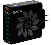 BK319 Cargador USB de 120W y 8 puertos QC4.0/3.0/2.0 FCP SCP Cargador rápido de pared Adaptador EU Plug US Plug para iPh