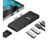 Estación de acoplamiento Bakeey 6 en 1 para Microsoft Surface Pro USB3.1 Gen1*2 / HD / RJ45 / SD/TF 6 Puertos Adaptador
