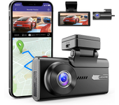 AZDOME 4K+2K Cámara Dual Delantera y Trasera para Coche con Pantalla Táctil de 4 Pulgadas, Grabación en Bucle y Monitori