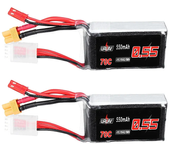 2Pcs URUAV 11.1V 550mAh 70C Batería LiPo 3S con enchufe JST/XT30 para el dron de carreras Eachine Lizard95 FPV