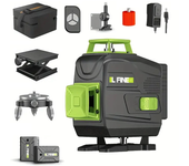 LFINE 4D Kit de nivel láser de 16 líneas Autonivelante horizontal y vertical con enchufe de la UE y 2 baterías de litio
