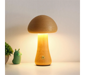 Luz nocturna LED con interruptor táctil, setas de madera adorables, lámpara de mesa de noche para dormitorio y habitació