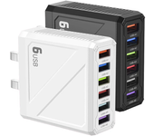 LYK-885 Cargador USB de 15W 3.1A 6 puertos 6USB-A Adaptador de carga rápida de pared con enchufe EU y enchufe US para iP