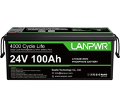 [EU Direct] LANPWR 24V 100Ah Paquete de Batería de Litio LiFePO4,Energía de 2560Wh,4000 Ciclos Profundos,BMS de 100A Int