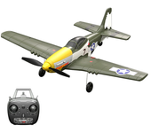 HW W551 Vuelo P51 Mustang 2.4GHz 4CH Envergadura de 410 mm Giroscopio de 6 ejes Aerobática de una tecla Mini avión RC RT