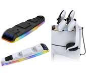 Cargador doble para controlador DOBE PS5/PS5 Slim Estación de carga inalámbrica para gamepad Accesorio de montaje superi