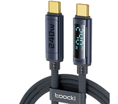 Cable Toocki TQ-X57C4 PD240W USB-C a USB-C con pantalla digital PD3.1 QC4.0 para carga rápida y transmisión de datos, lí