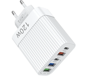Cargador USB PD de 5 puertos 3USB-A+2USB-C PD QC3.0 Cargador rápido de pared Adaptador con enchufe EU Enchufe US para iP