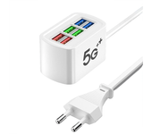 Cargador USB PD de 6 puertos 10A 220V Regleta de alimentación Estación de carga de escritorio Enchufe de la UE Enchufe d